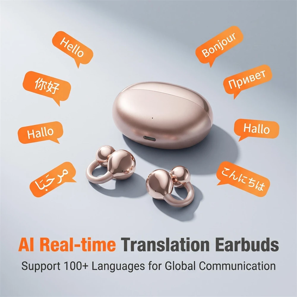 Nouveaux écouteurs sans fil M110 AI à traduction instantanée Bluetooth pour le voyage
