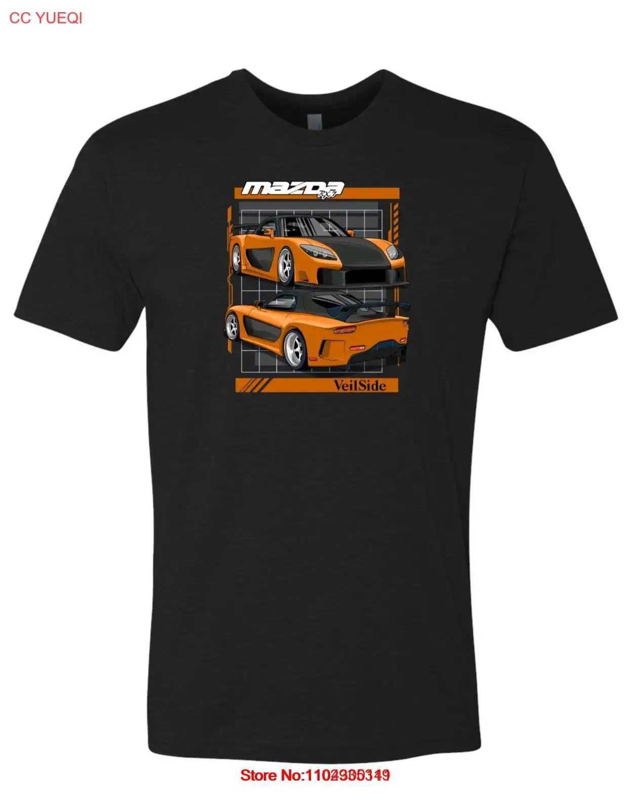 Veilside Orange RX7 FD3S Car T Shirt *SUPER Soft JDM Initial D Rotary