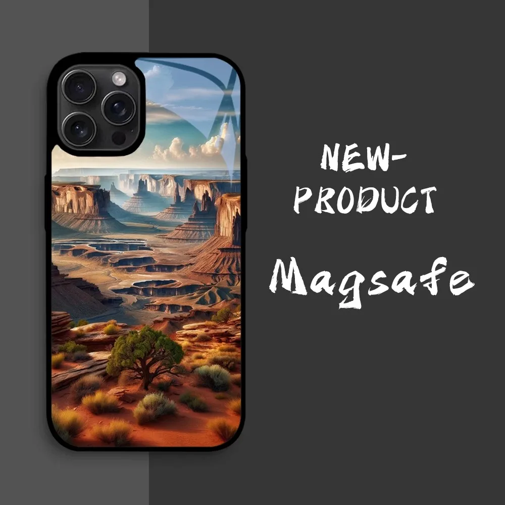 Grand Canyon Phone Case For iPhone16 15 14 13 12 11 Pro Xs Max Mini XR X 7 8 Plus luxury Mirror Hard Funda