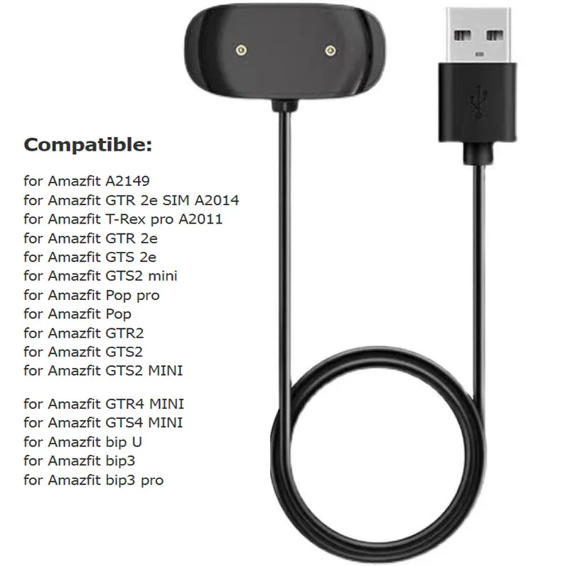 

Charger for Amazfit Bip 3/ Bip 3 Pro/ GTS 4 Mini/ Bip U Pro/GTS 2/ GTR 2/ GTS2 Mini/ GTS 2e/ T-Rex Pro Charging Magnet Cable