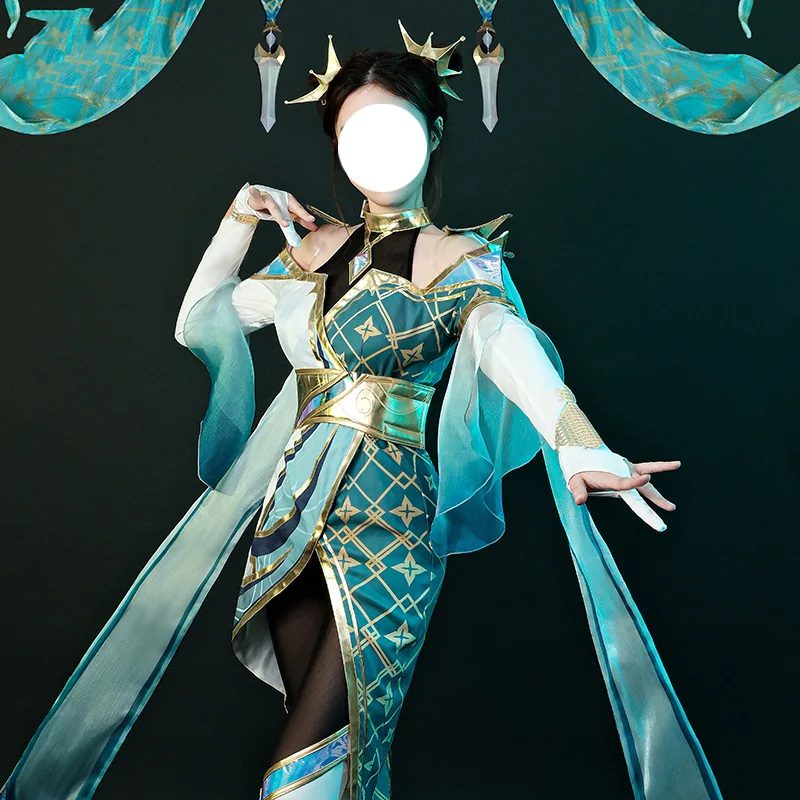 Sona Buvelle Cosplay for LOL Thresh cos  Maven of the Strings Sexy dresses Women Halloween full set A