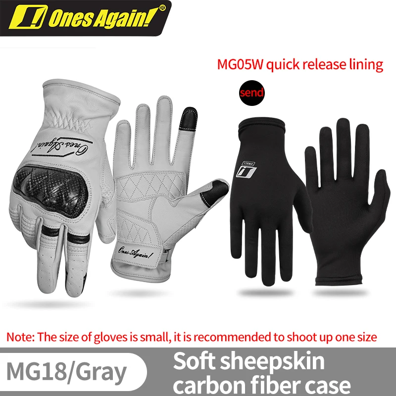 Sheepskin Leather Moto Luva Four Season Racing Motorcycle Carbon Fiber Gant Mtb Glove with Gift Quick Release Lining Gloves