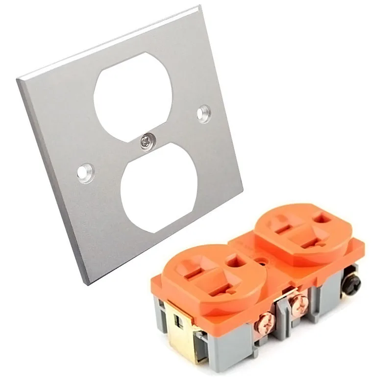 Power Outlet Socket 3Pin American US Standard Wall Socket Panel Pure Aluminum Alloy Brass Coppering Receptacle audiophile