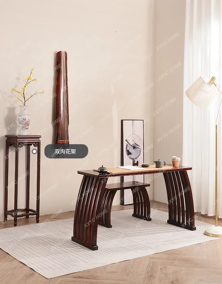 YYMahogany piano table Chinese desk stool Zen guzheng simple and fashionable