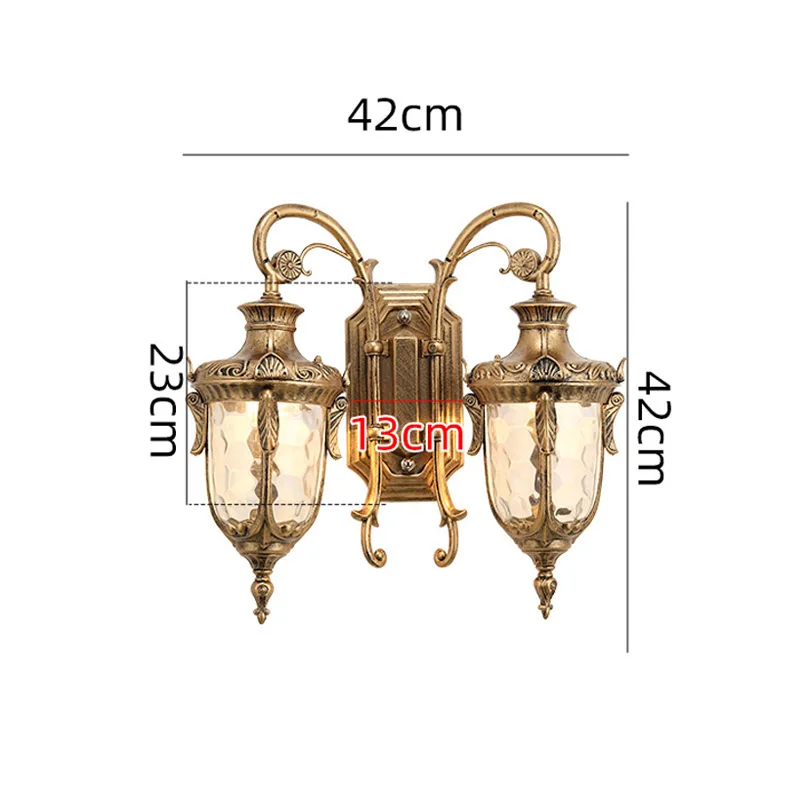 European Double Heads Outdoor Wall Lamp Waterproof Exterior Wall Wall Light Retro Villa Courtyard Balcony Wall Lamps Lighting image 6