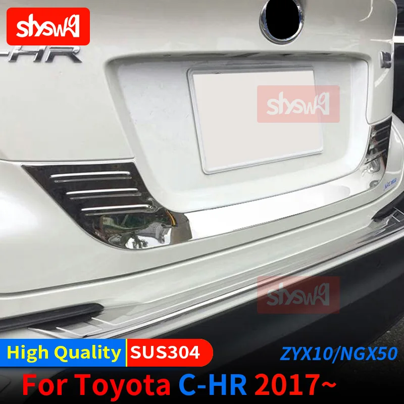 

Для TOYOTA 2017 C-HR ZYX10 / NGX50 задние ворота Нижняя отделка украшение задняя дверь багажника высококачественная нержавеющая сталь автомобильный Стайлинг