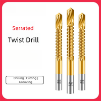 TG Multifunctional Titanium Plated Saw Drill Bit 3-13mm for Woodworking with Serrated Flute Design