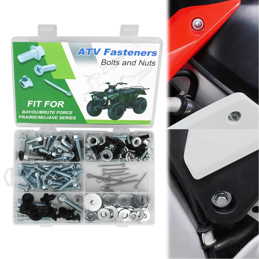 Motorcycle 160PCS ATV Bodywork Engine Frame Exhaust Bolts Kit For Kawasaki Bayou 185 220 250 300 400 Brute Force 300 650 750