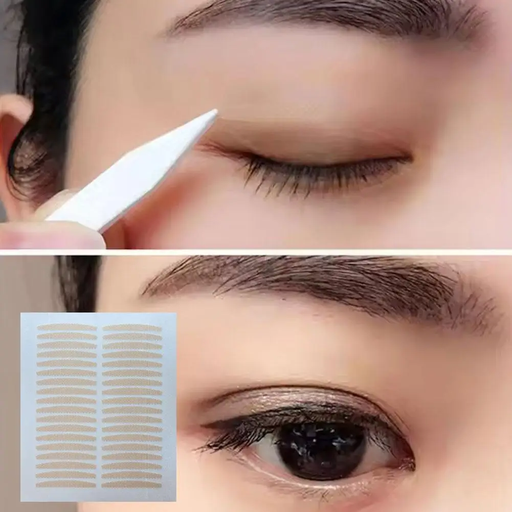 Double Fold เทปตาสติกเกอร์ลูกไม้ธรรมชาติ Clear Beige Stripe Self-กาว Natural Eye แต่งหน้า Make Up ด้วยเครื่องมือ