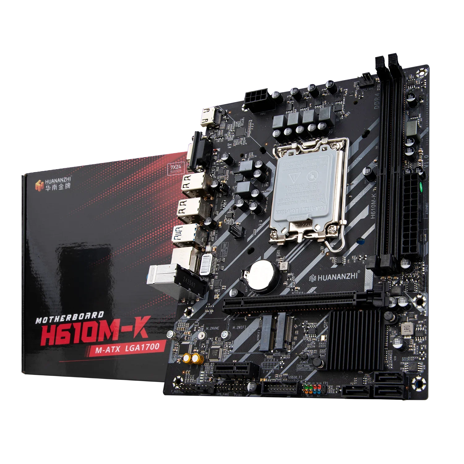 Материнская плата HUANANZHI H610M K MATX DDR4 с поддержкой 12 13 14 поколения H610 Процессор Intel LGA 1700 12100F 12400F 12490F 12600F 12700F 13600F