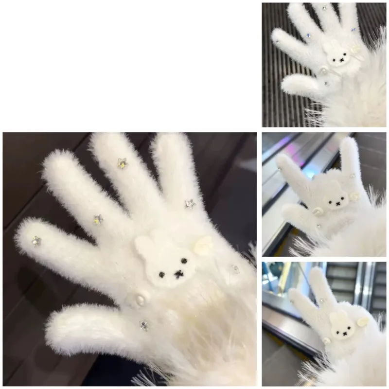 Hot Cartoon Miffy Series Gloves Cute Creativity Autumn and Winter Keep Warm Thickened Gloves