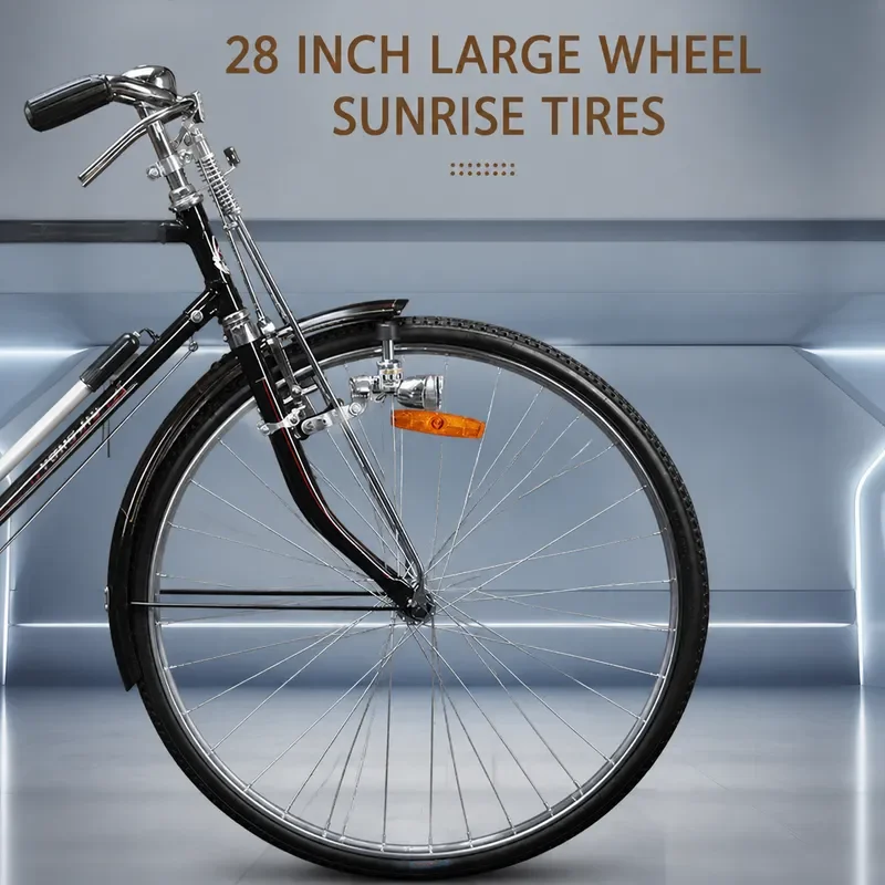 Permanent 28 Inch Lightweight Retro Bicycle for Adults Men and Women Commuter Bike