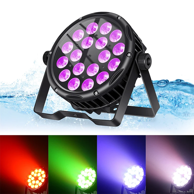 Led par luzes à prova dwaterproof água luz de palco ip65 rgbw uv 4in1 uplighting controle dmx lavagem lightor para ktv bar discoteca festa 18x12w