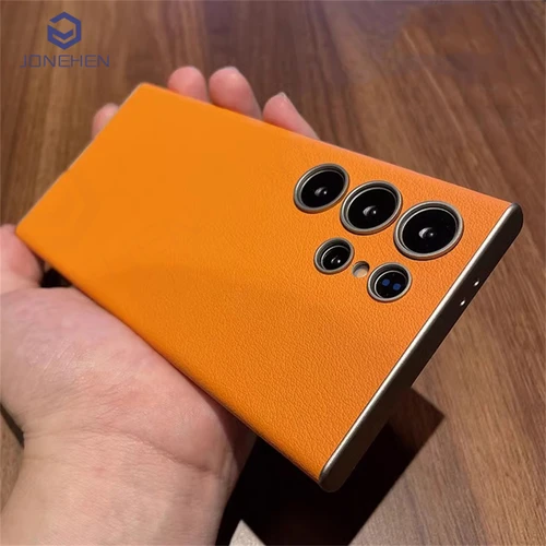 삼성 갤럭시 S25 S24 S23 울트라 가죽 곡선 케이스, 럭셔리 비즈니스 초박형 충격 방지 PC 커버 