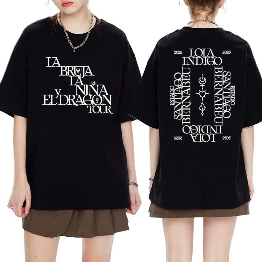

Hot Sale Lola Indigo 2025 Tour black short sleeve T-shirts Men Women Oversized Fashion Y2k T shirt Summer Unisex 100% Cotton Top