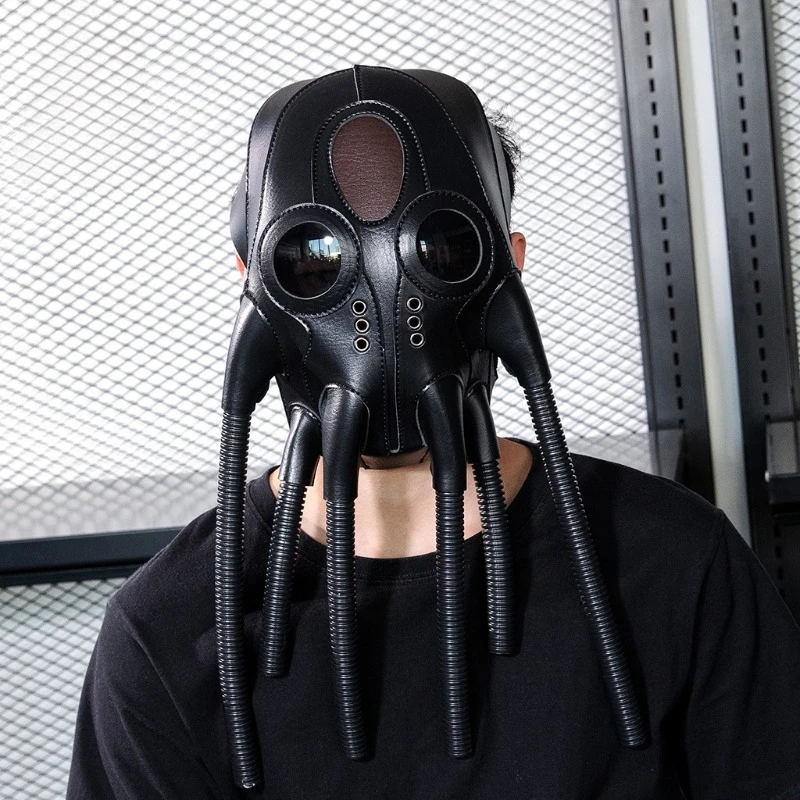 

Противогаз «Доктор чумы» из искусственной кожи, средневековый стимпанк, Хэллоуин, косплей, готический забавный карнавал, маскарадная вечеринка, анонимная маска
