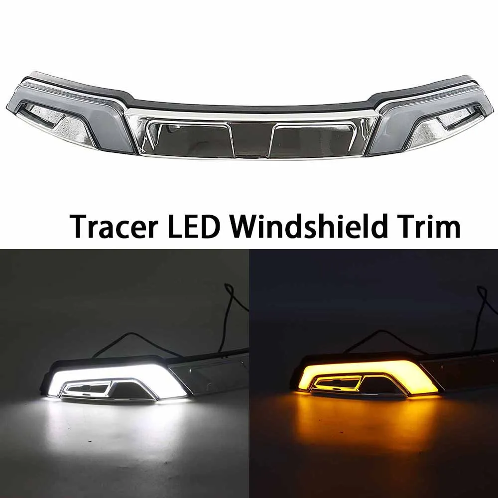 

Motorcycle Tracer LED Windshield Trim For Touring Street Glide Road King Electra Tri Glide FLHR FLHX FLTXR 2014-2023