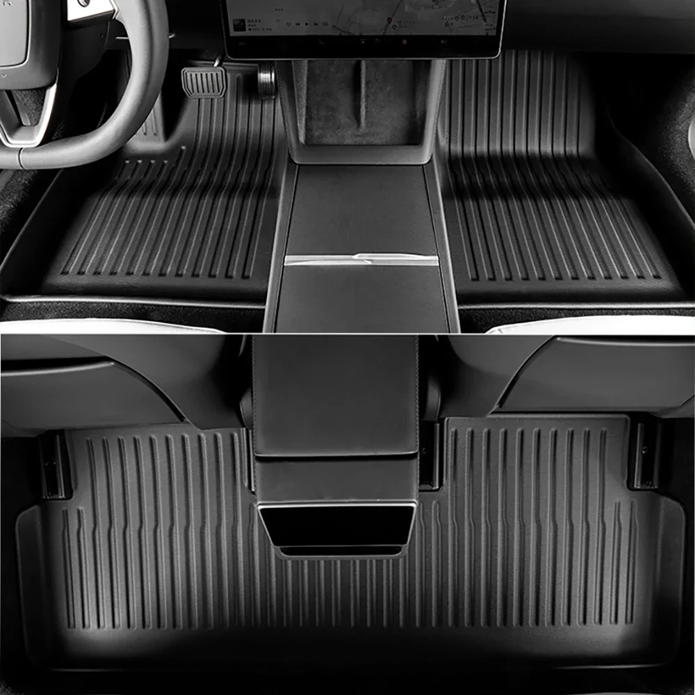 All Weather 3D Floor Mats For Tesla Model 3 Highland 2024 Front Rear Trunk Cargo Liner TPE Mat Anti-Slip Interior Accessories