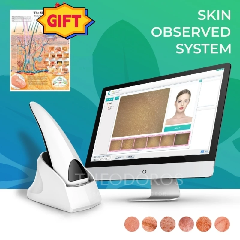 High Definition Pixel Portable Aesthetic Skin Analyzer Automatic Diagnosis Facial Epidermis Dermis skin Microscope Salon Beauty