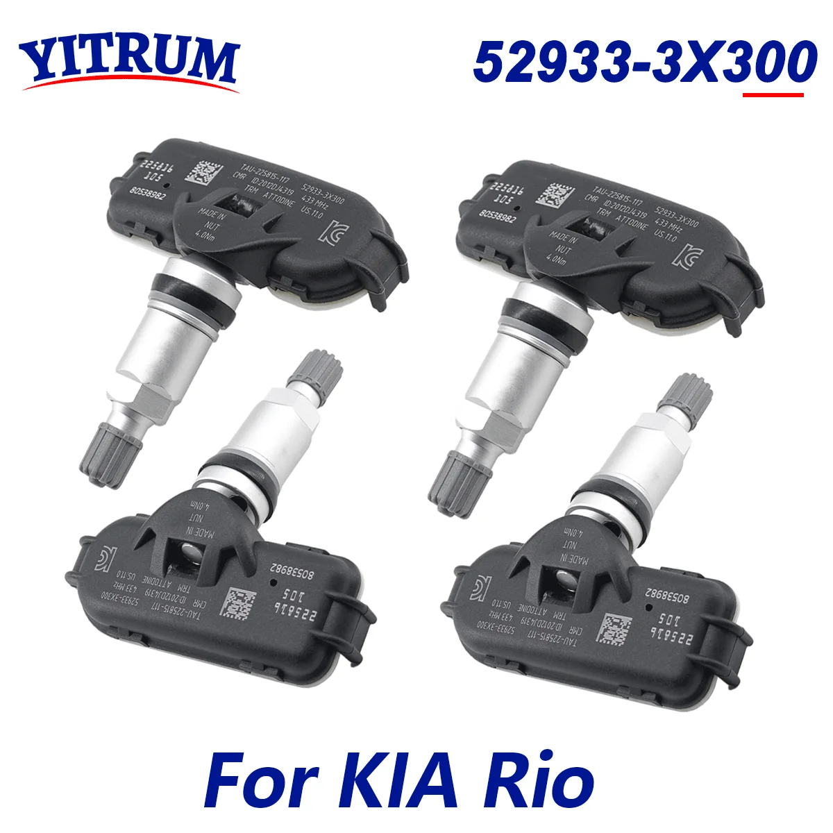 

YITRUM 52933-3X300 Tire Pressure Sensor For Hyundai C-Green Elantra KIA Pride 2012 Rio 2011 2014 High Quality TPMS Sensor 433MHz