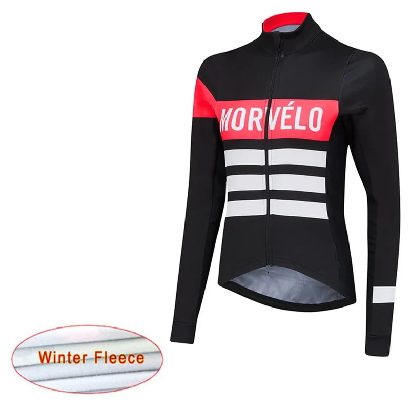 Morvelo Winter Cycling Jersey donna Thermal Fleece manica lunga abbigliamento da bicicletta antivento MTB Bike Jersey Jacket Ciclismo