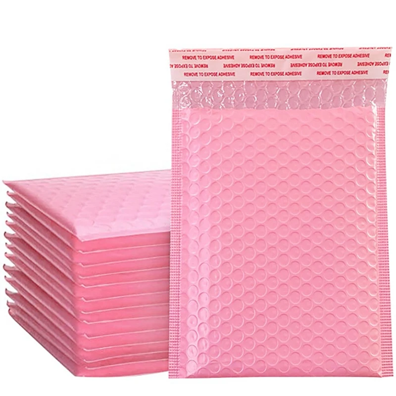Self Seal Envelope Rosa com Bolha, Envelopes Acolchoados, Mailing Bag, Pacotes, Mailers, Espuma, 150Pcs