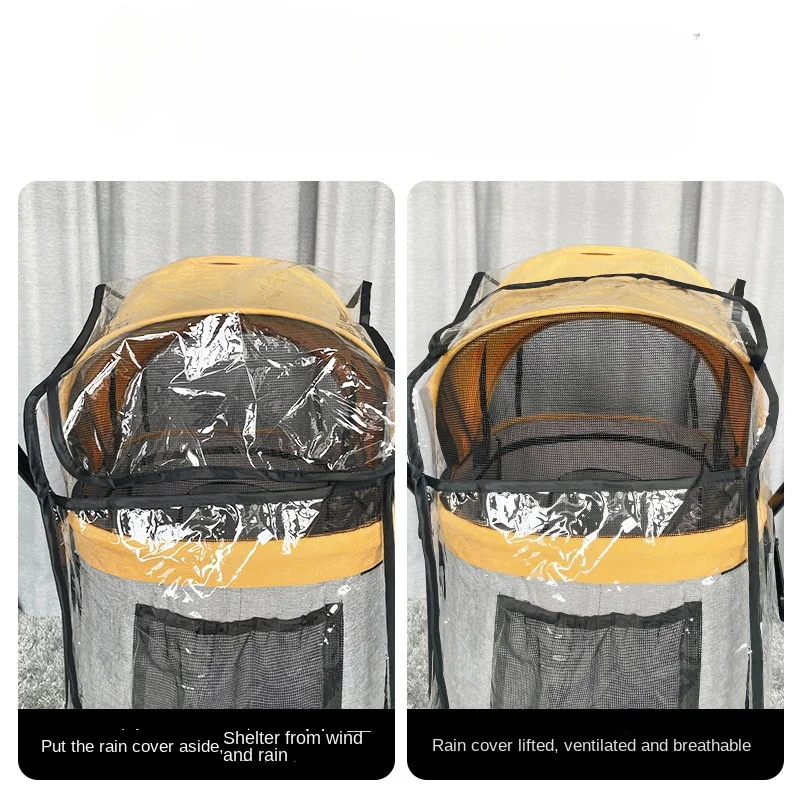 Pet cart eva transparent rain cover, rain proof, jump out proof, cat, dog, body dust cover, raincoat