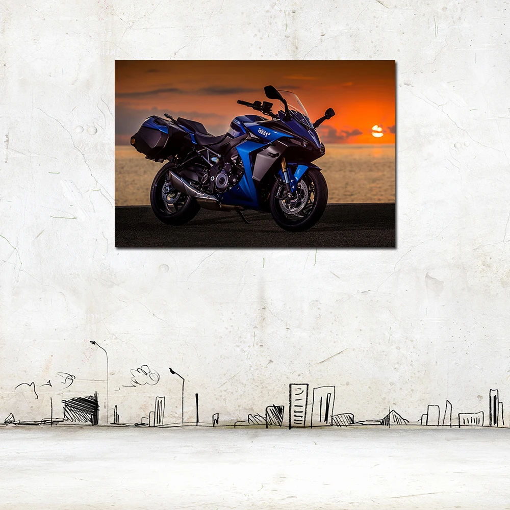 Canvas Paintings Suzuki GSX-S1000GT Sports Bike Modern Wall Art Posters and Prints for Home Living Room Decor