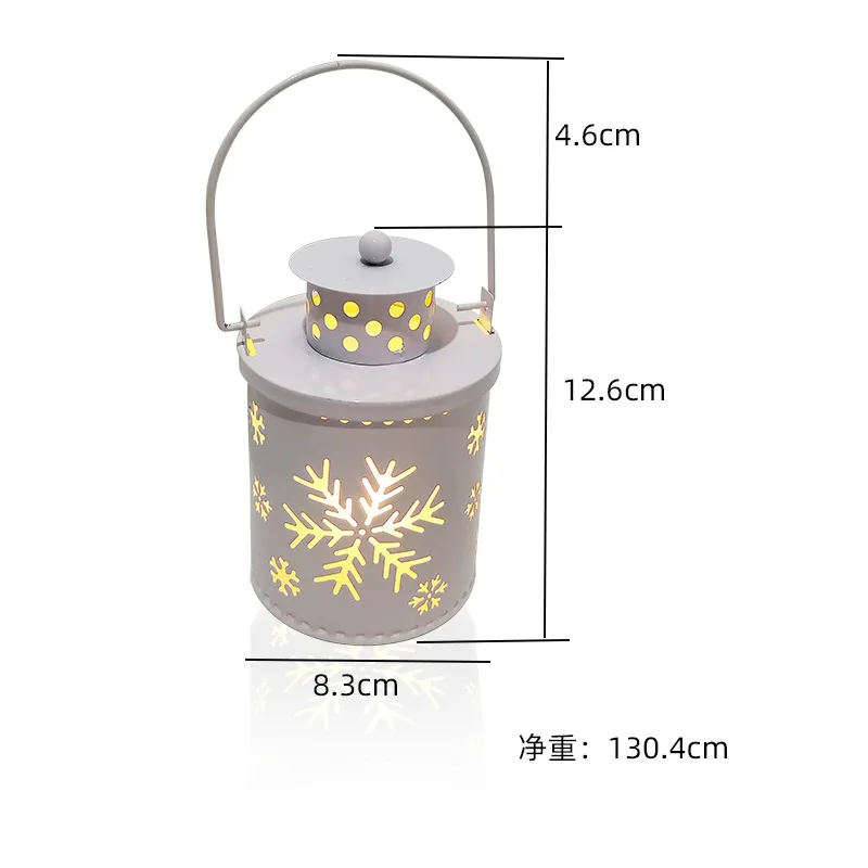 Christmas LED Hanging Lanterns, Flameless Electronic Candle Lights, Vintage Metal Lantern Ornaments for Xmas Party Table Centerp
