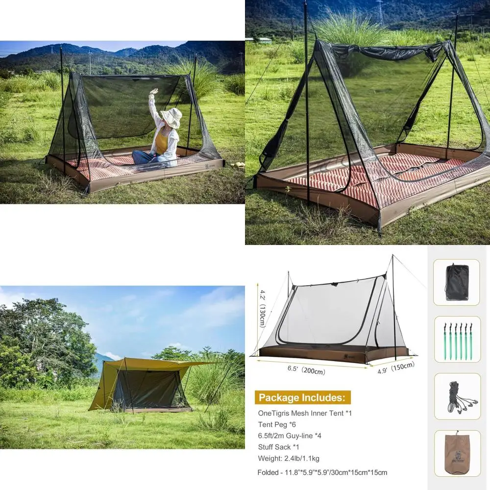 

Lightweight 2-Person Mesh Tent with 3 Screen Openings and Waterproof Floor for Camping, Backpacking, and Outdoor Travel
