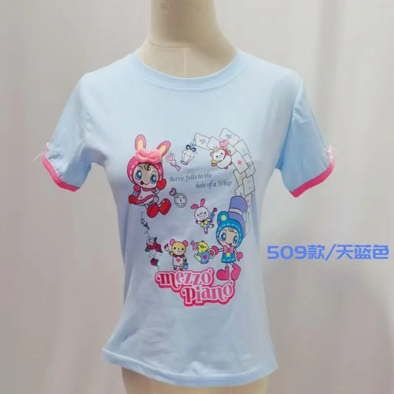 Japanese Cartoon Mp Daughter Clothing Jojifuku Dopamine Short-sleeved T-shirt Summer New Cotton Sweet Girl Graphic T Shirts