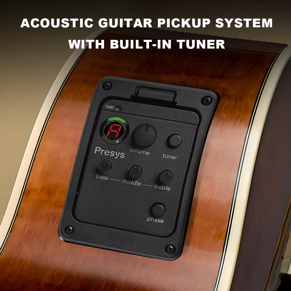 Micro pour guitare acoustique, égaliseur pour guitare acoustique, micro alimenté par piles, accordeur, accordeur numérique portable, accessoires pour guitare.