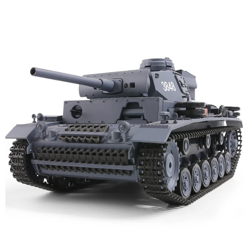 

1/16 RC Tank 3848 with Launch Recoil Remote Control Metal Tank Simulation Sound Smoke Effect Military Chariot Model Boy Toy