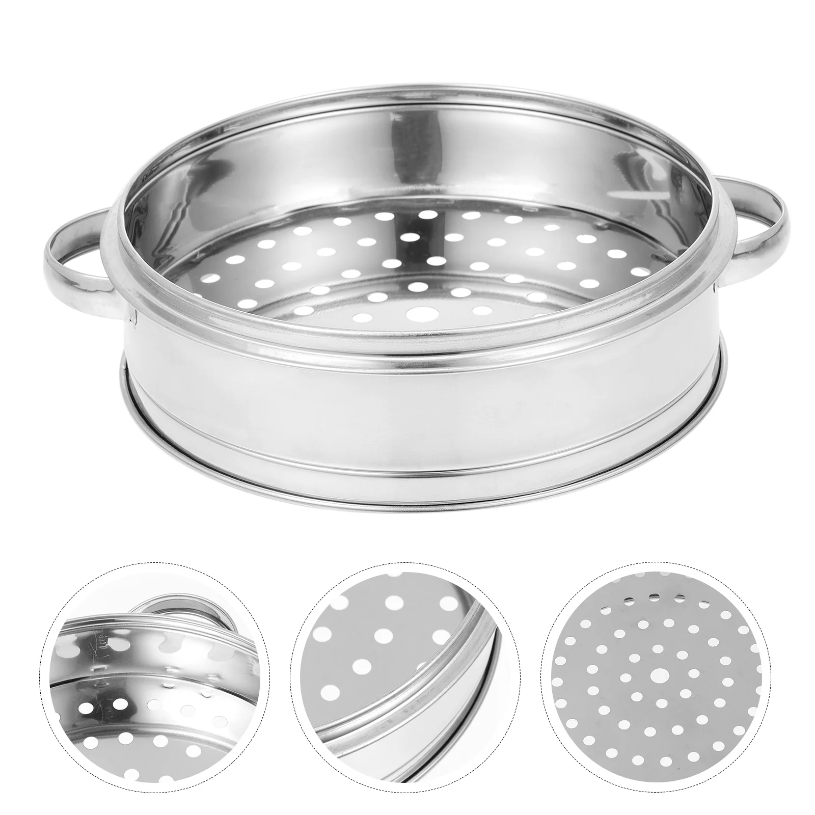 Stainless Steel Steamer Pot Multi-Function Grid Round Thicken Food Steaming Basket Kitchen Cooking Accessory