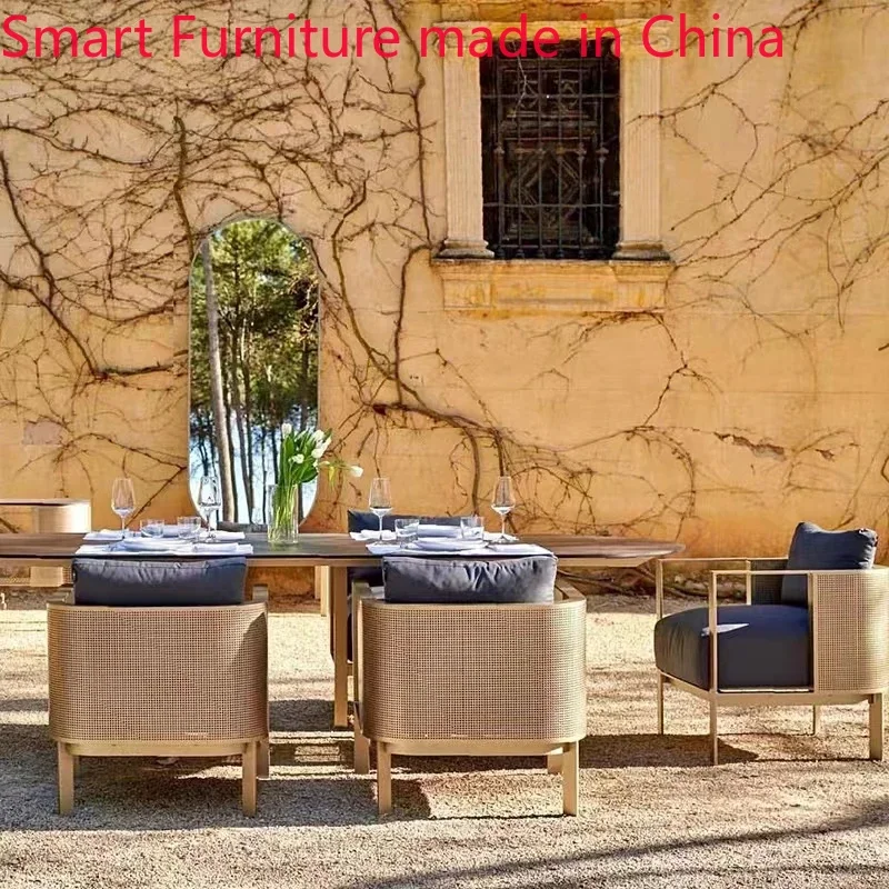 customized Outdoor sofa combination sales department villa courtyard garden recliner designer hotel outdoor furniture