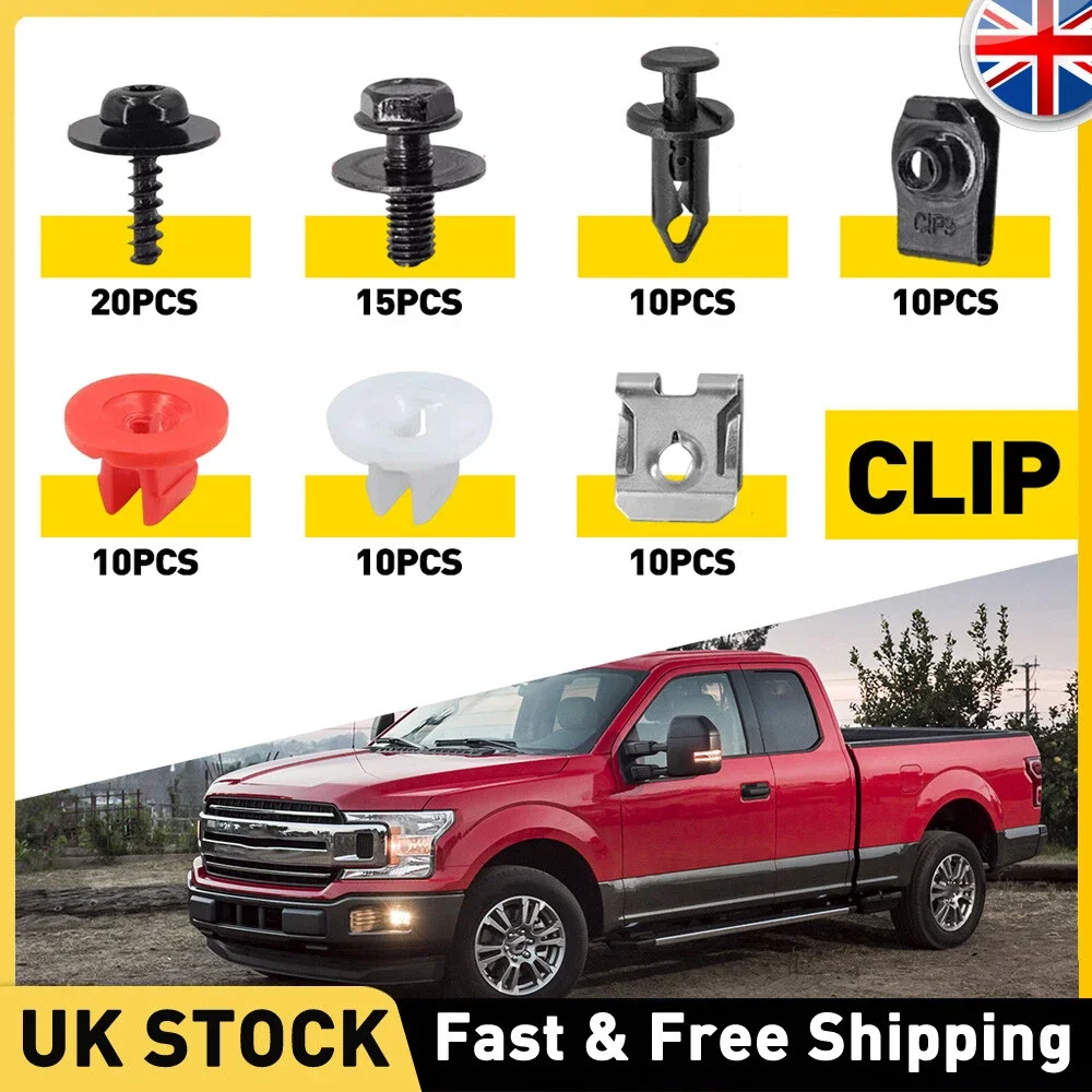 

85PCS/Set Car Body Bolts Clips Fixing Screws For Ford Engine Under Tray Splash Guard Trim 1449533 Engine Cover Replacement Parts