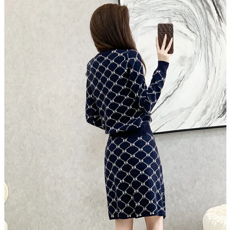 Autumn Dresses Set For Women Long Sleeved Sweet Temperament Commuting O-Neck Pullover Dress