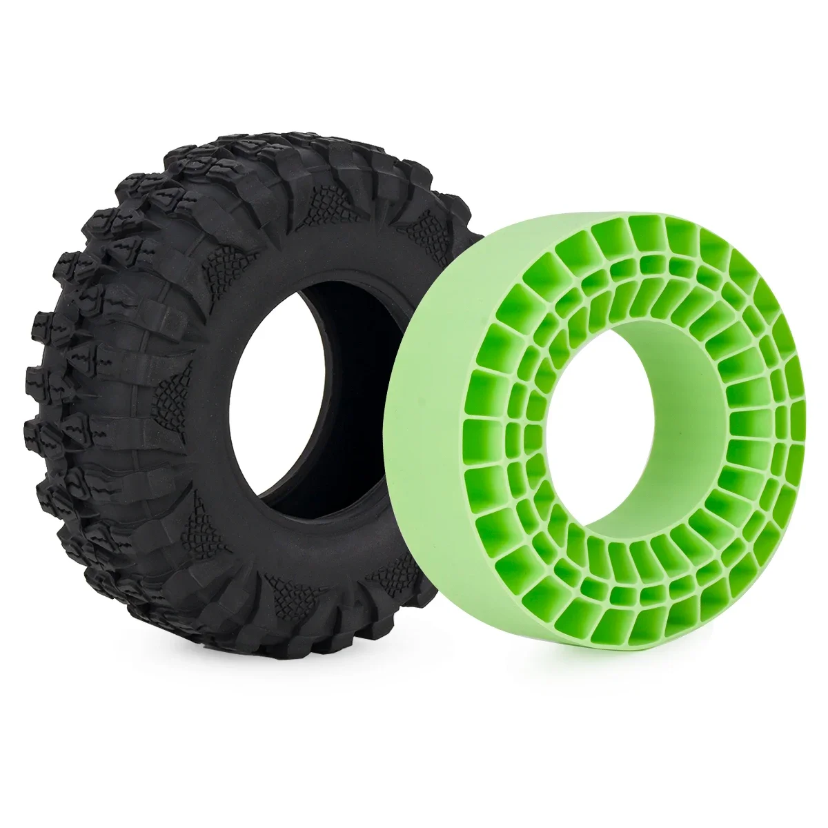 2/4 Stück 2,2" Silikon-Schaumstoff-Einlege-Reifen 125x45mm für 1/10 Crawler – Wasserdichte Gummiräder für SCX10 Capra – Detail 7