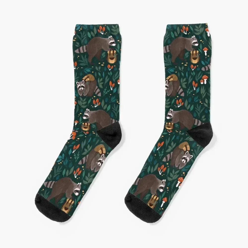 Raccoons green Socks fashionable sheer Designer Man Socks Women's