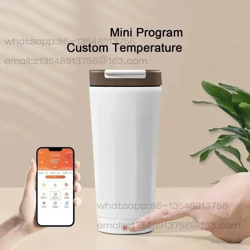 USB Electric Heating Cup 316 Stainless Steel Inner Liner Thermos Cup with Temperature Display Portable Outdoor Travel Cup 350ML