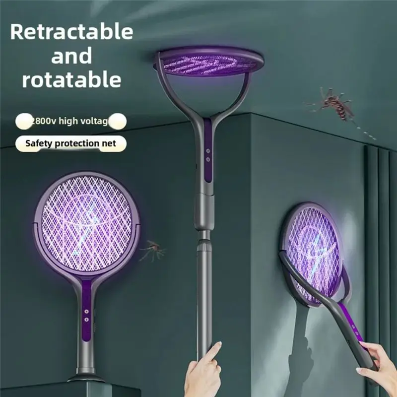 [B25B!】 Handheld Telescopic Electric Mosquito Swatter, Perfect For Indoor & Outdoor Insect Zapping