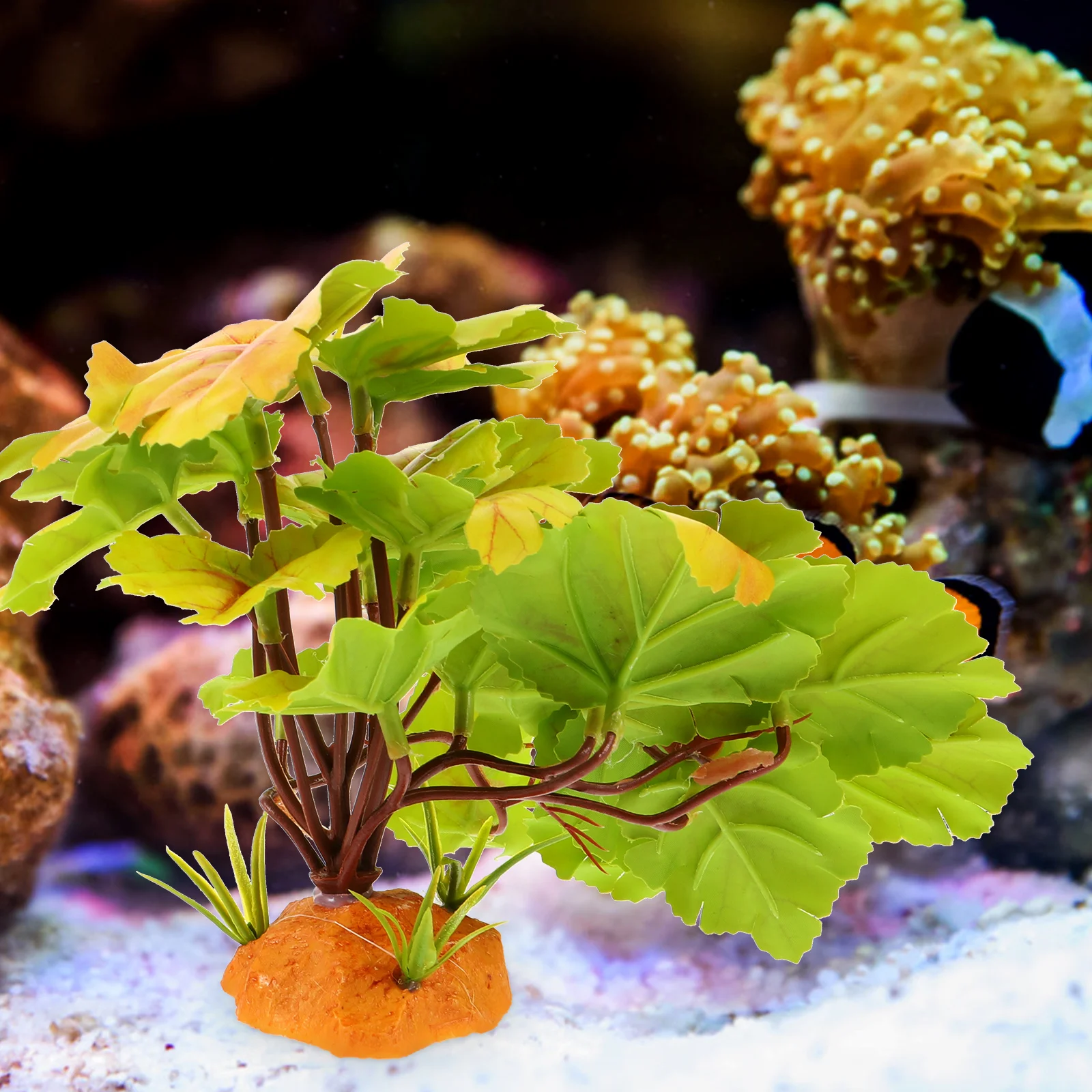 

Lifelike Reptile Tank Ornament Simulation Plant Vivid Artificial Leaves Durable Fish Tank Accessories Terrarium Amphibians