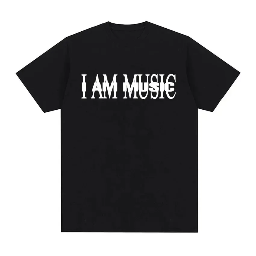 Men Fashion Vintage funny   I Am Music Album Print T-Shirt Y2K Meme Opium Ken Carson Destroy Lonely T Shirts COTTON