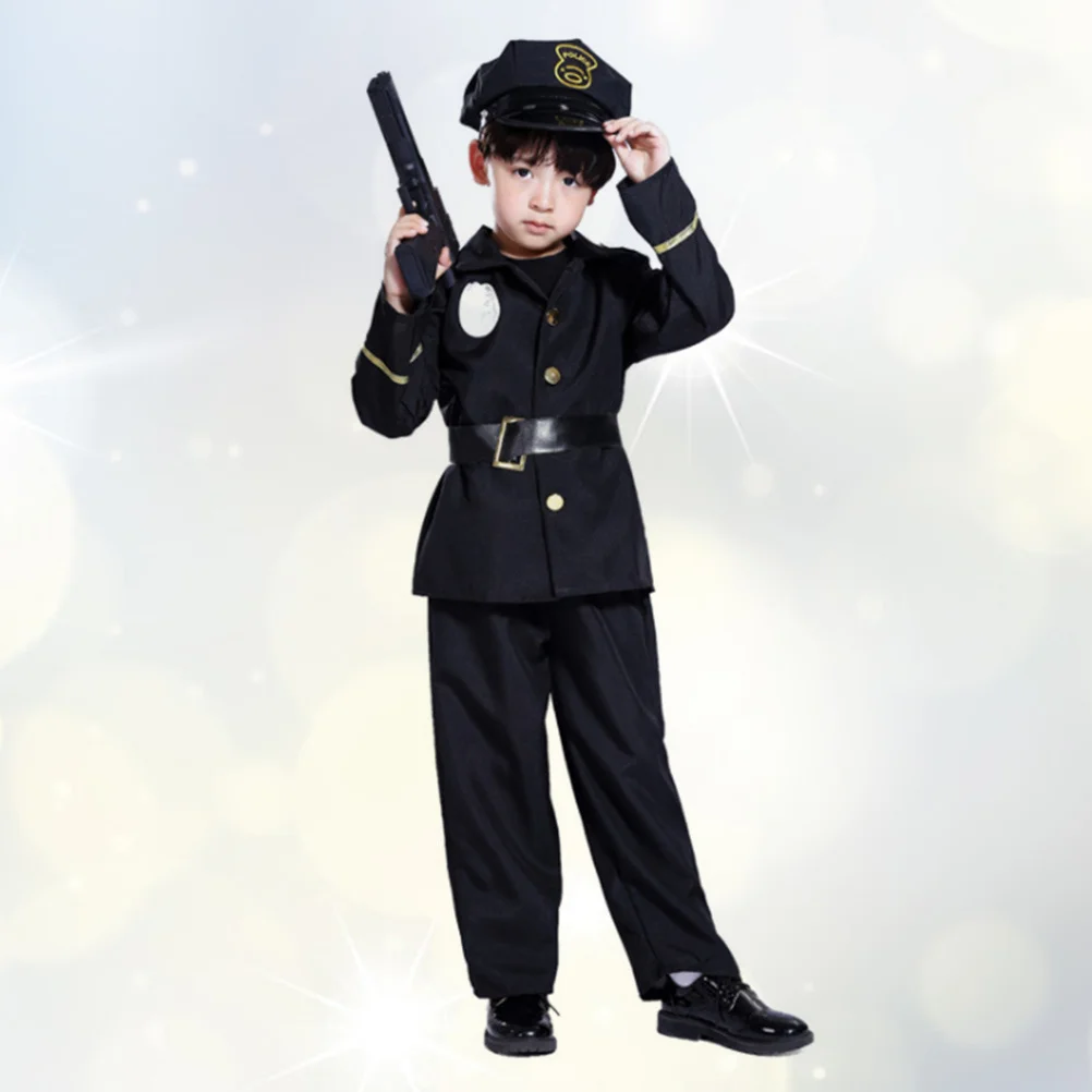 Costume de policier d'halloween, uniforme de jeu de rôle pour garçons, taille L 7-10 ans, tenue de flic de fête, uniforme de Police pour jeu de rôle