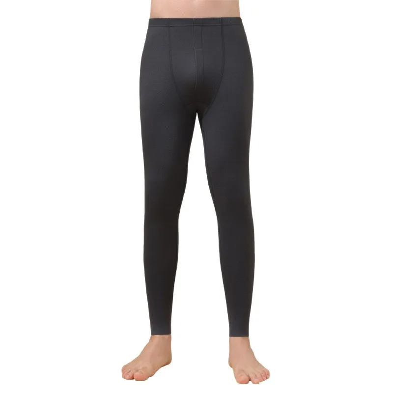 Men's Long Johns German Velvet Bottomed Pants Mid-Waist Thermal Underwear Thick Thermal High Elastic Slim Fit U Convex Leggings