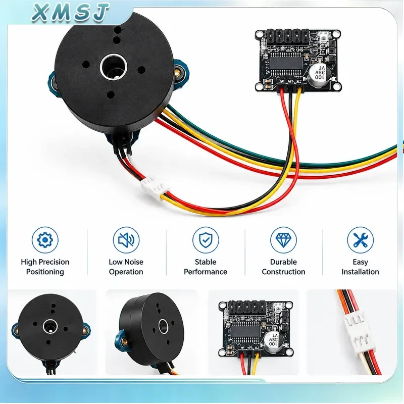 2804 Outer Rotor BLDC Motor Kit with AS5600 Magnetic Encoder SimpleFOCmini Driver Board High Torque Brushless DC Motor Assembly