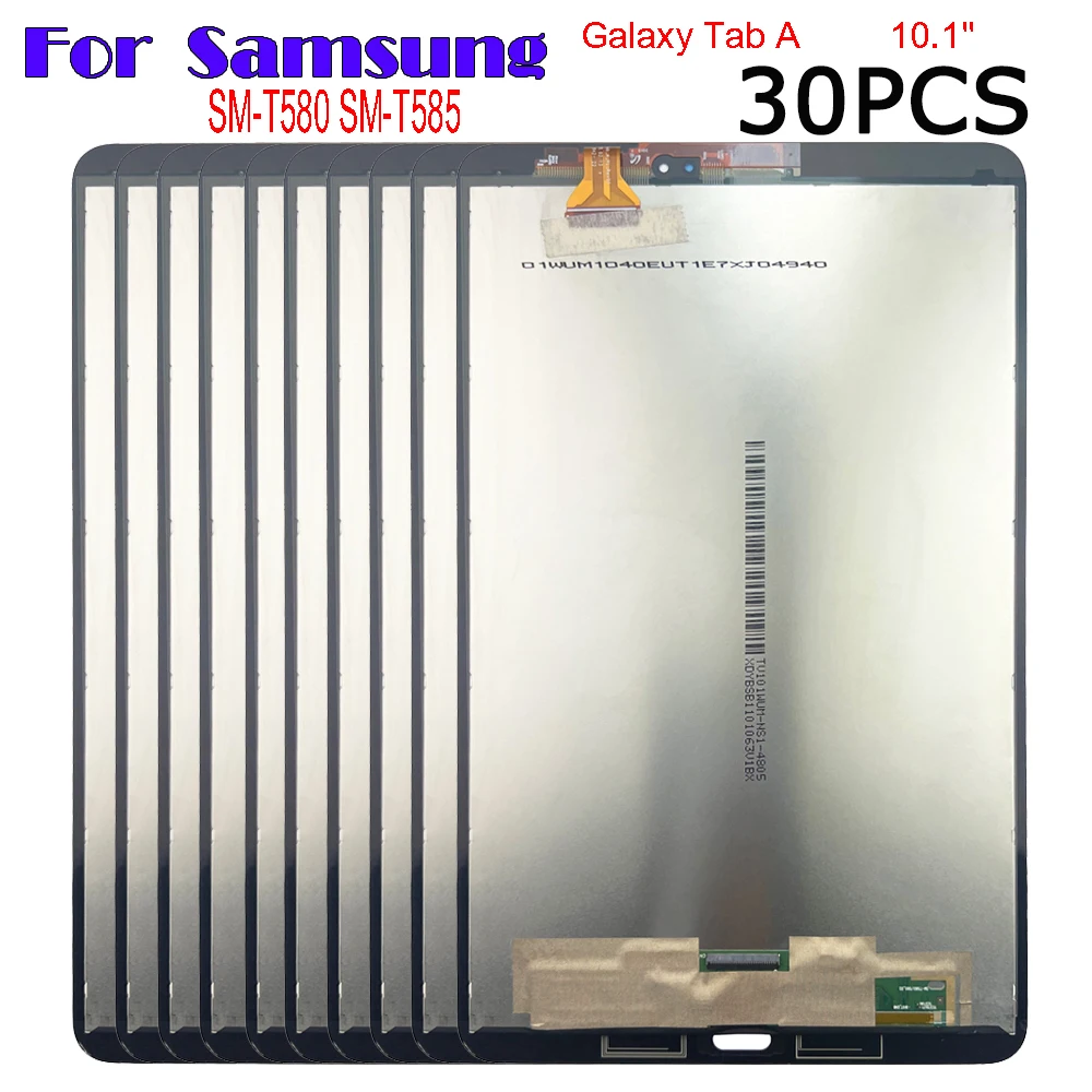 

30PCS NEW 10.1" For Samsung Galaxy Tab A SM-T580 T580 T585 LCD Display Touch Screen Sensor Panel Digitizer Assembly With Frame