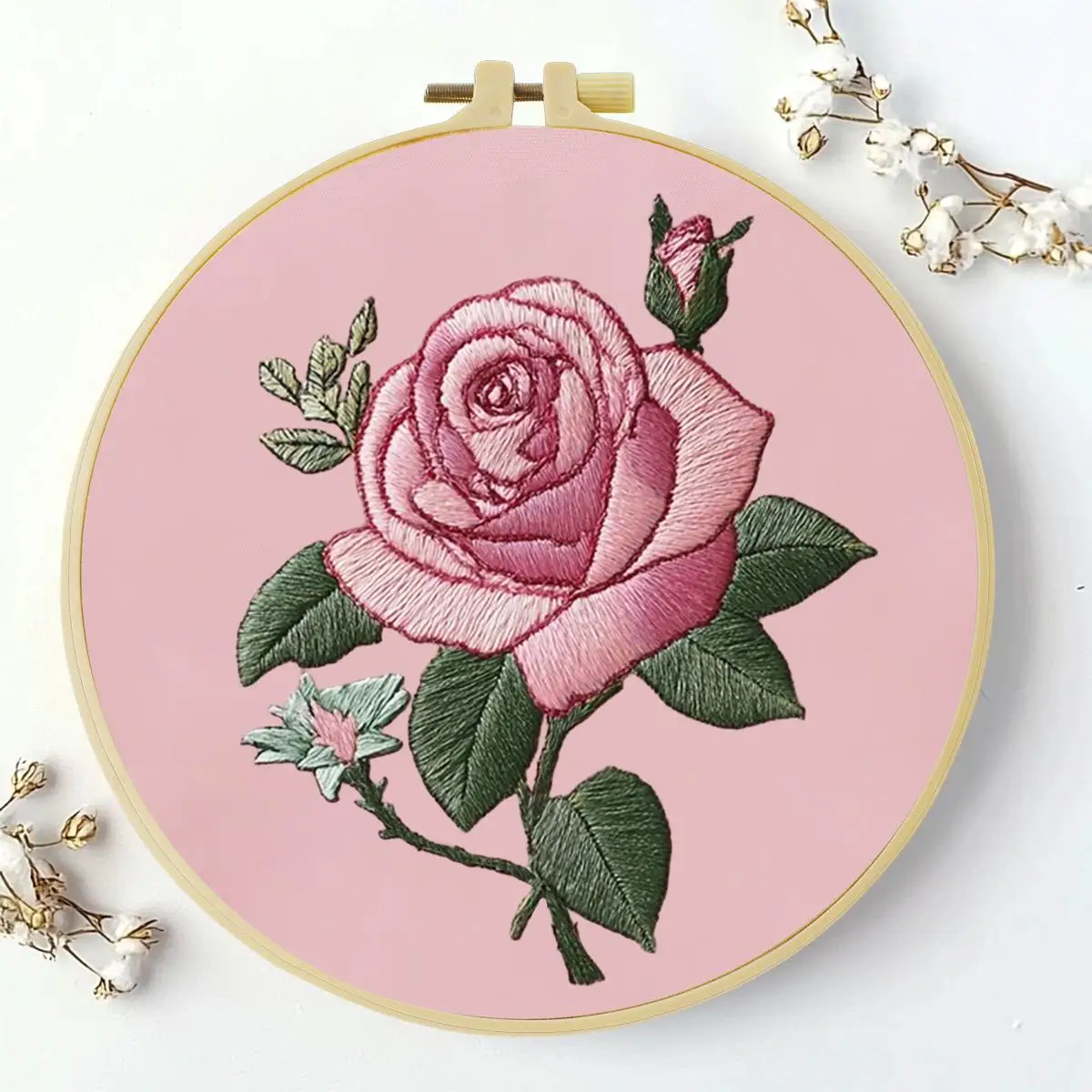 1 Stück 20X20CM/15X15CM 7,87/6,3 Zoll Pflanzen - Blumen Stickerei Starter-Kit DIY-Kit DIY-Stickerei-Set Handarbeiten Nadelkunst – Detail 2
