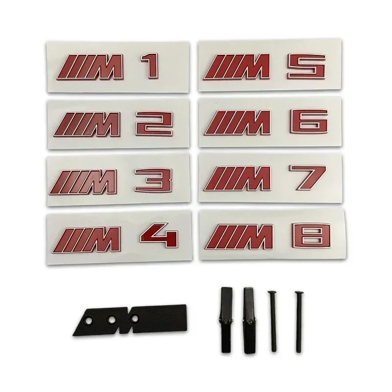 New Black Red Car Front Grille Emblem Screw Badge for BMW M1 M2 M4 M3 M5 M6 M7 M8 Head Modified Sticker Decoration