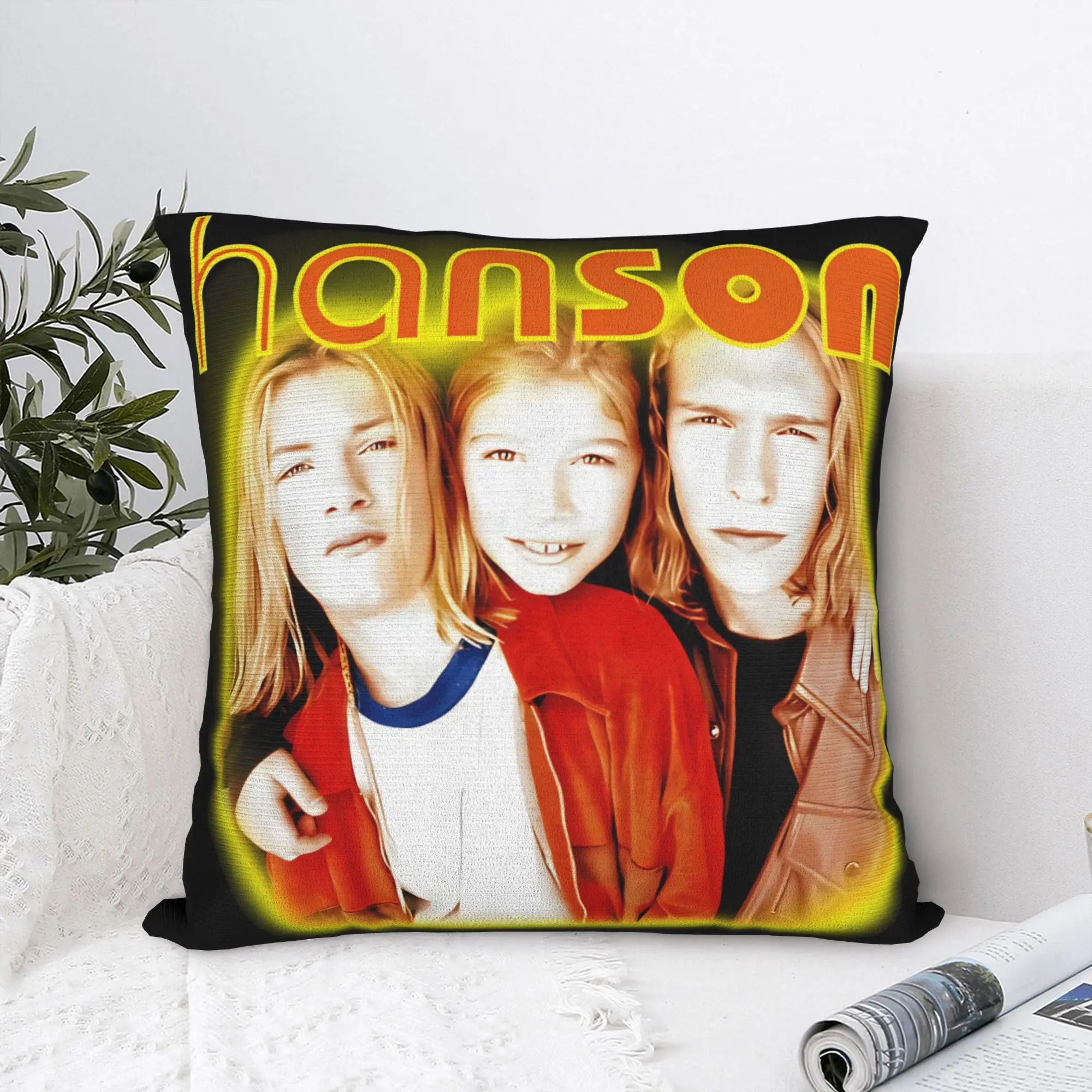 Pillow Case Hockey Hanson Brothers Soft  Pillow Cover For Sofa Couch Bed Living Room Funny Pillowcases